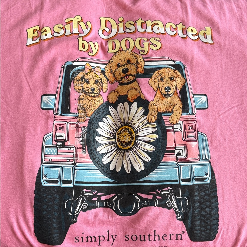Simply Southern Pink 'Easily Distracted by Dogs' Tee